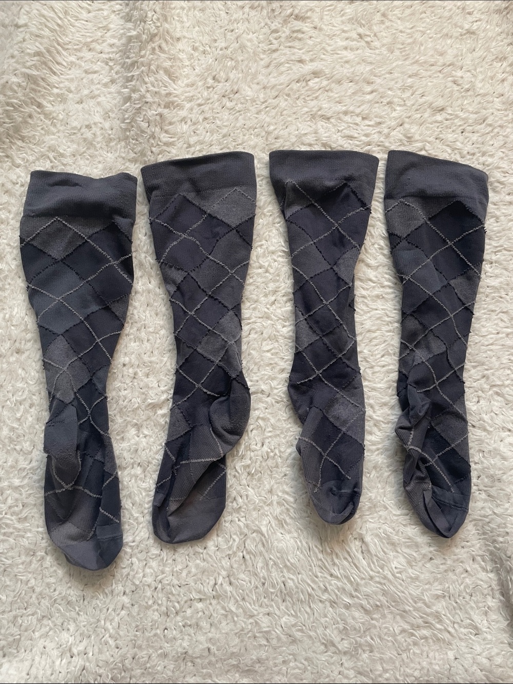 2 pairs sigvaris compression socks grey argyle 20-30 mmHg